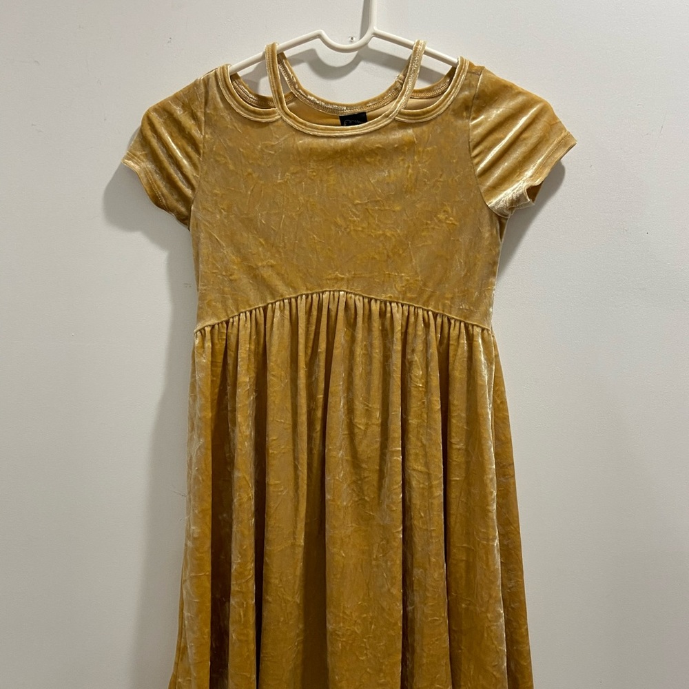 Beautiful crush velvet gold dress